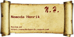 Nemoda Henrik névjegykártya